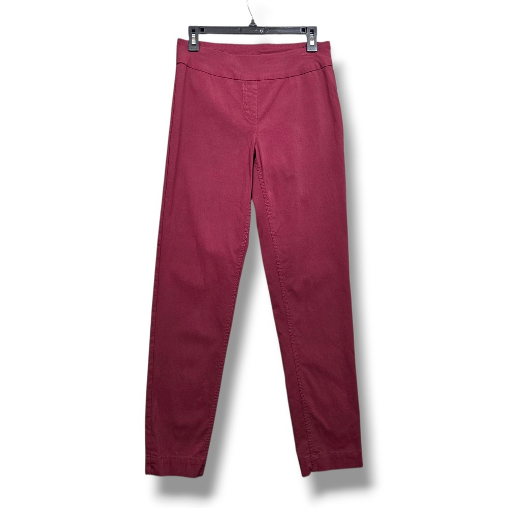 Slim Sation Skinny Ankle Pant Womens 8‎ Red Pull On Trouser Notch Hem